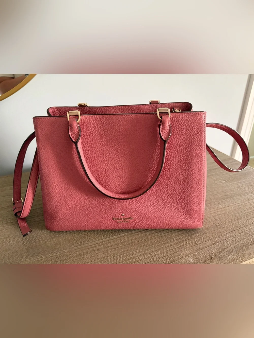kate spade Coral Pink Pebbled Leather Satchel